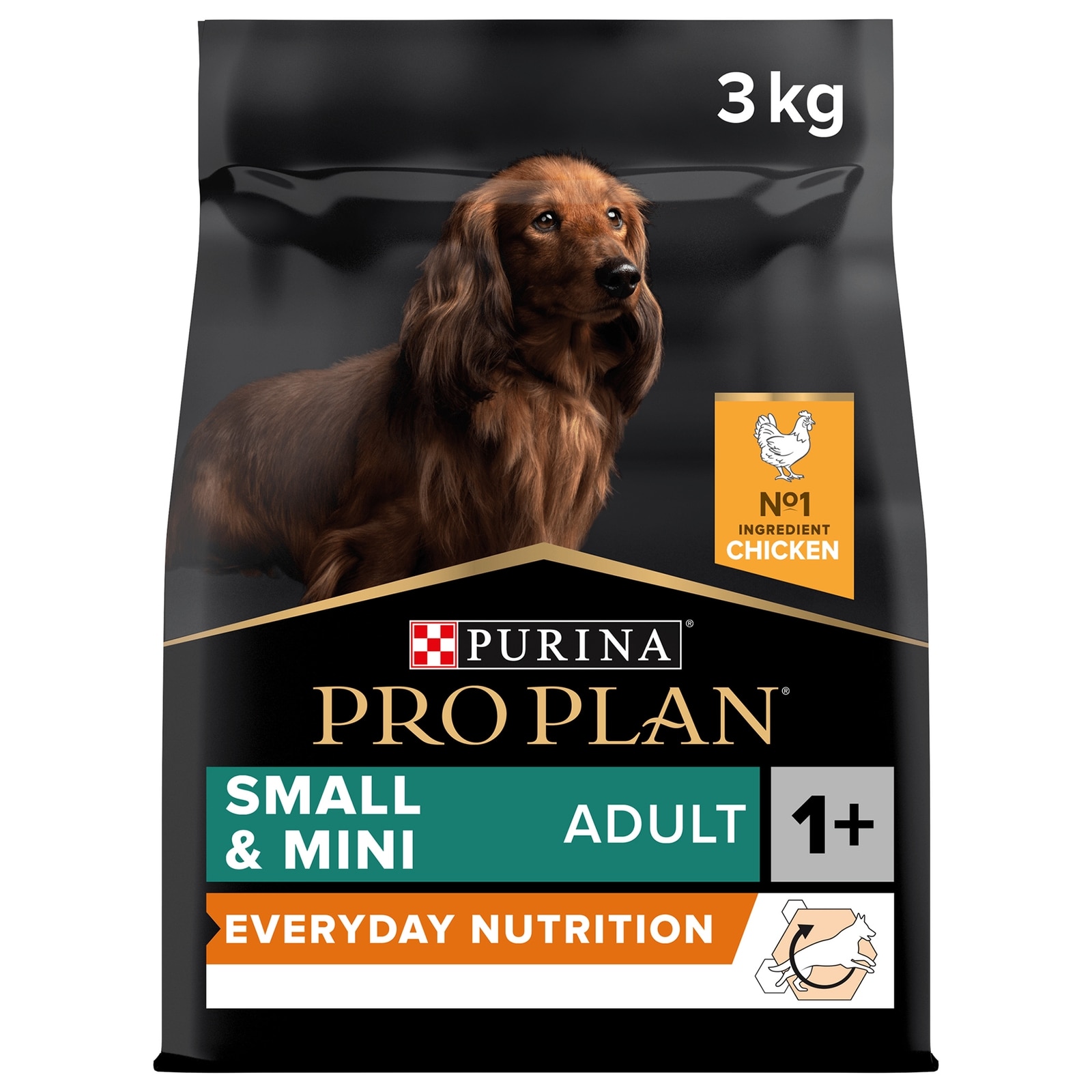 Small&Mini Adult Everyday Nutrition, reich an Huhn 3Kg Small & Mini Adult Alltägliches Trockenfutter (1+) Packung