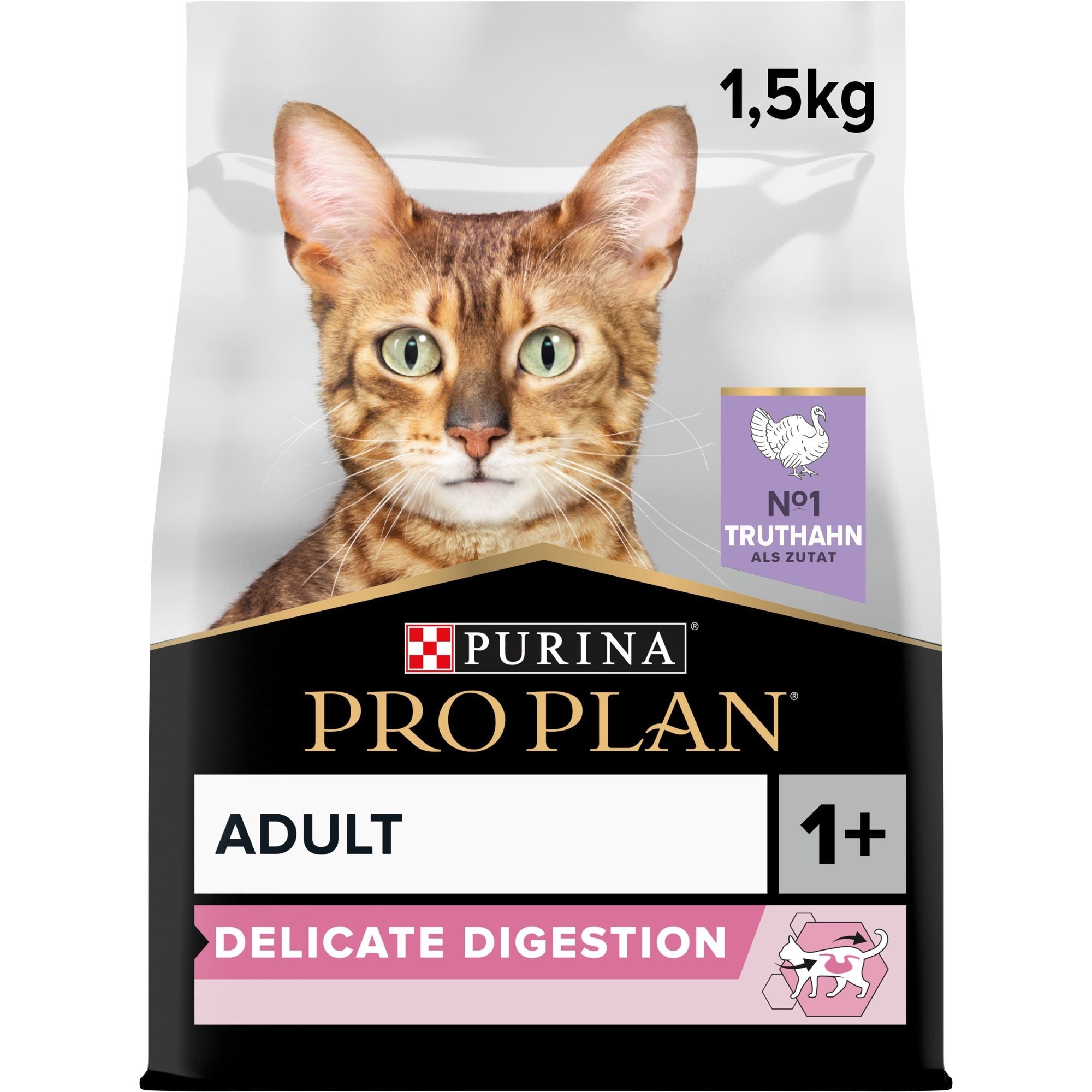 Adult Delicate Digestion, Katzentrockenfutter für sensible Verdauung, reich an Truthahn 1,5kg Adult Delicate Digestion für Katzen