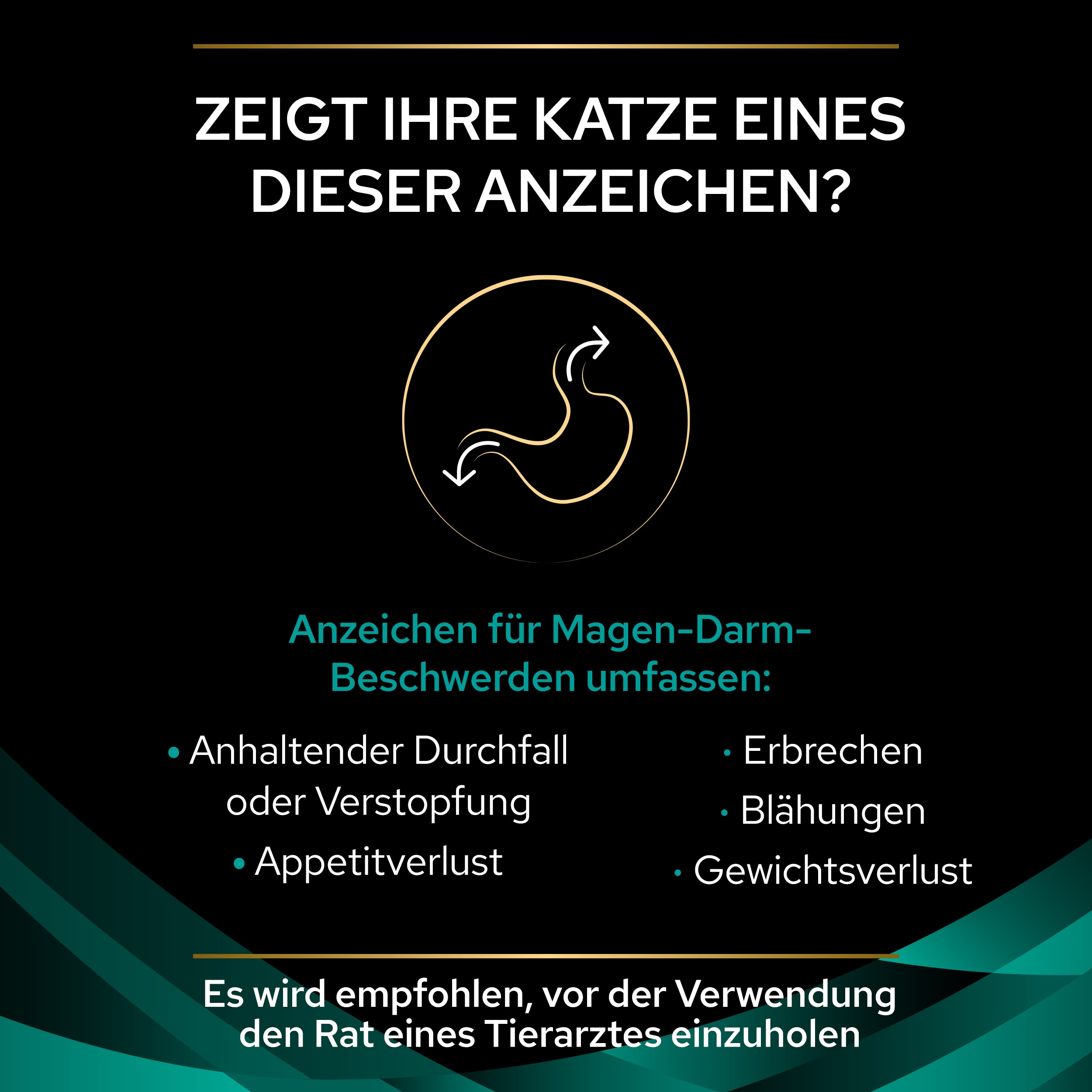 EN Gastrointestinal, Diätfuttermittel für Katzen zur Unterstützung des Magen-Darm-Traktes, Huhn 10 x 85g Symptome für Magen-Darm-Probleme bei Katzen
