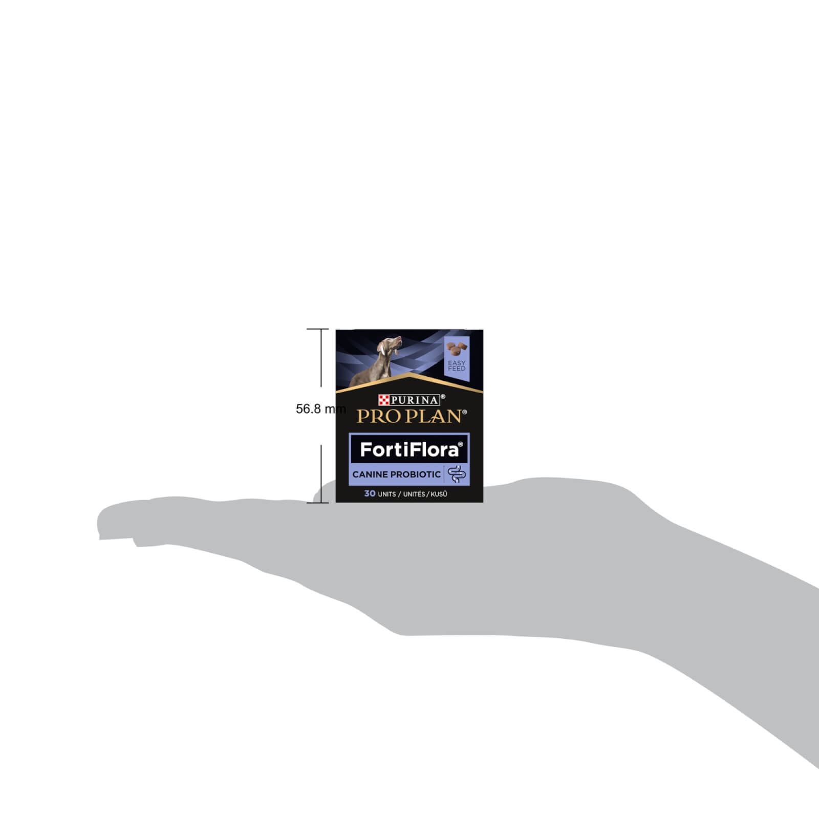 13887846-5544980870421848 FortiFlora Chews Größenvergleich