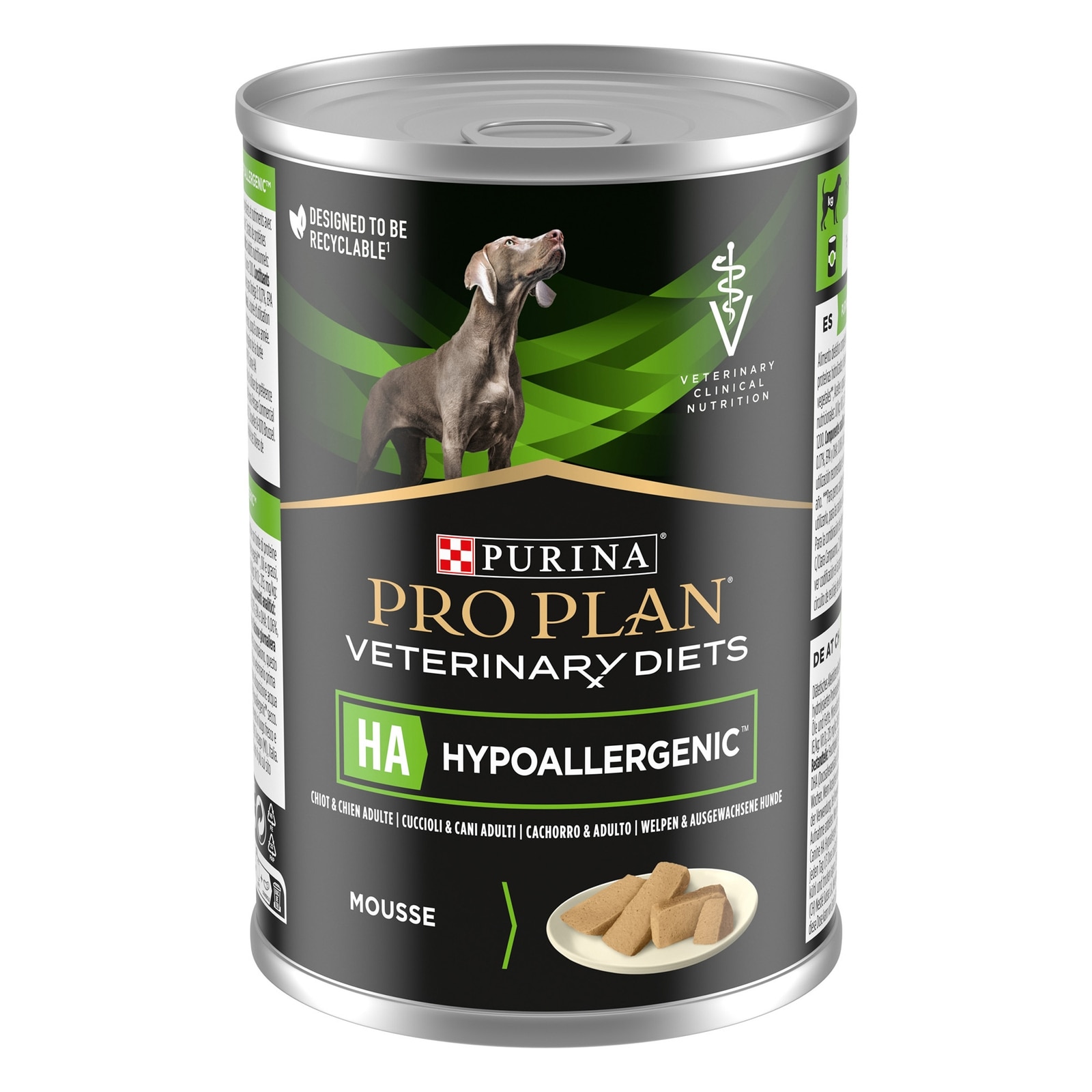 HA Hypoallergenic, Diätfuttermittel nass für Hunde mit Futtermittelunverträglichkeit, 12 x 400g HA Hypoallergenic - Mousse