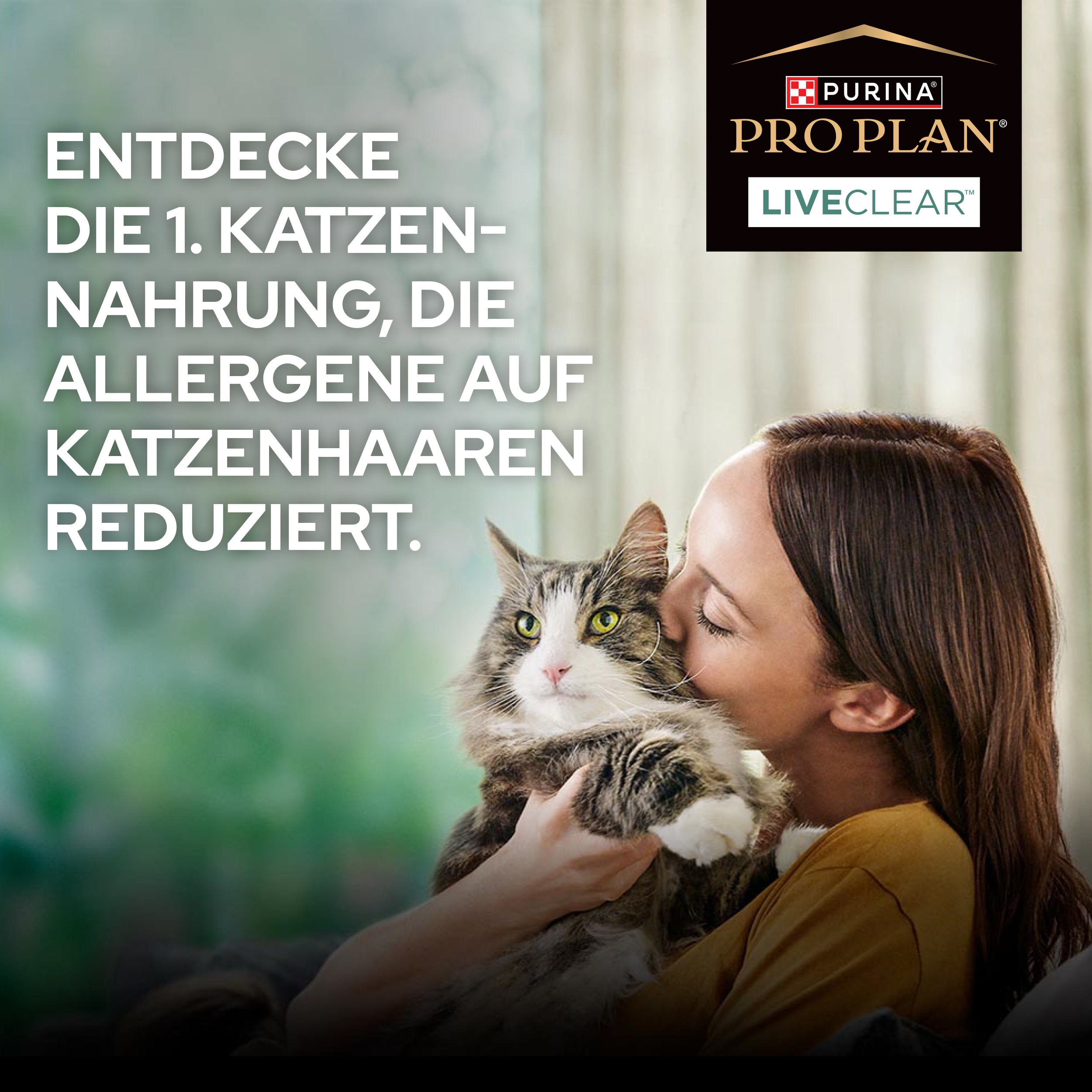 DE_PURINA_PROPLAN_0225_LIVECLEAR_eContent_Discovery_2500x2500 Liveclear, die 1. Katzennahrung, die Allergene auf Katzenhaaren reduziert.