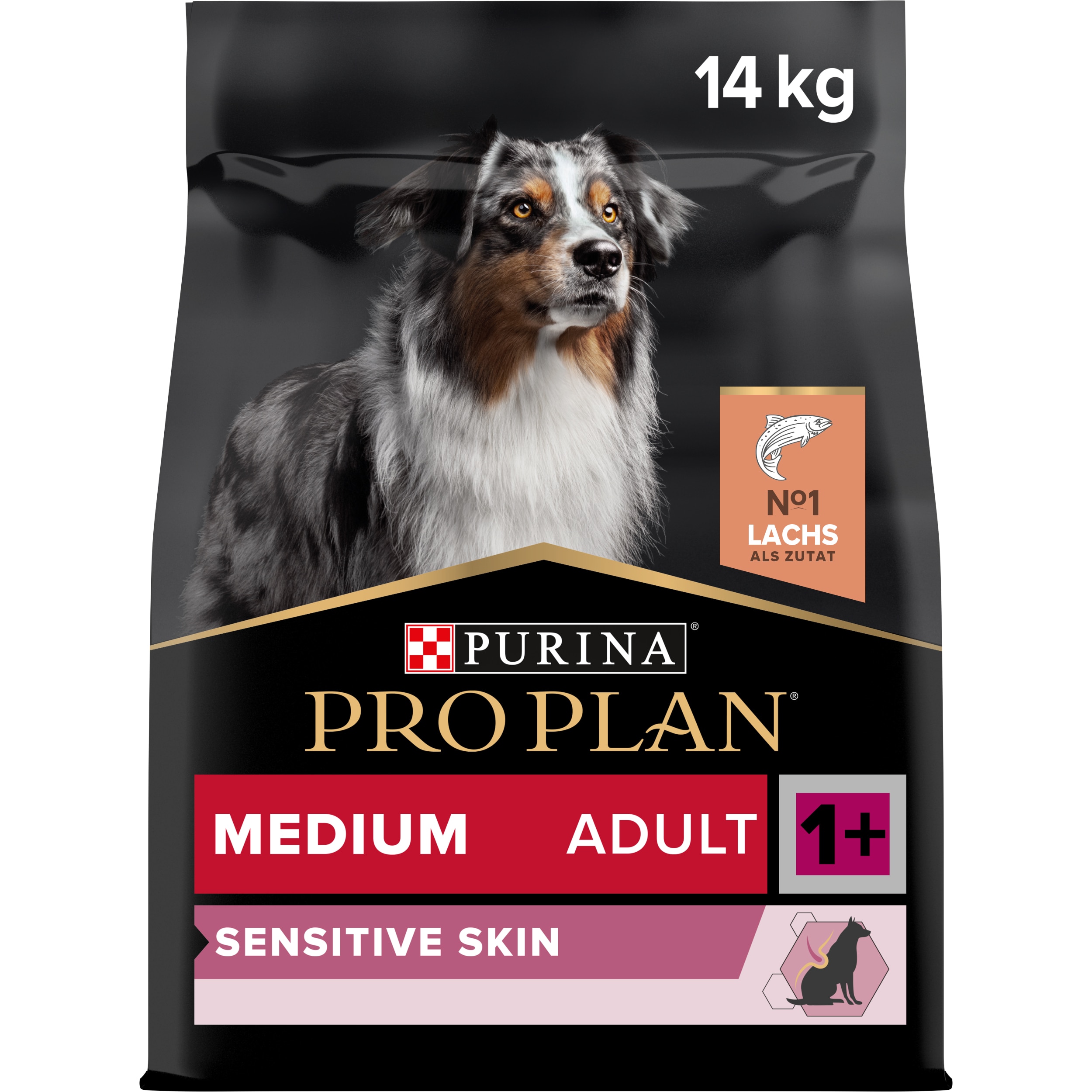 Adult Sensitive Skin, Hundetrockenfutter für sensible Haut, reich an Lachs Adult Sensitive Skin 14kg Beutel Hund