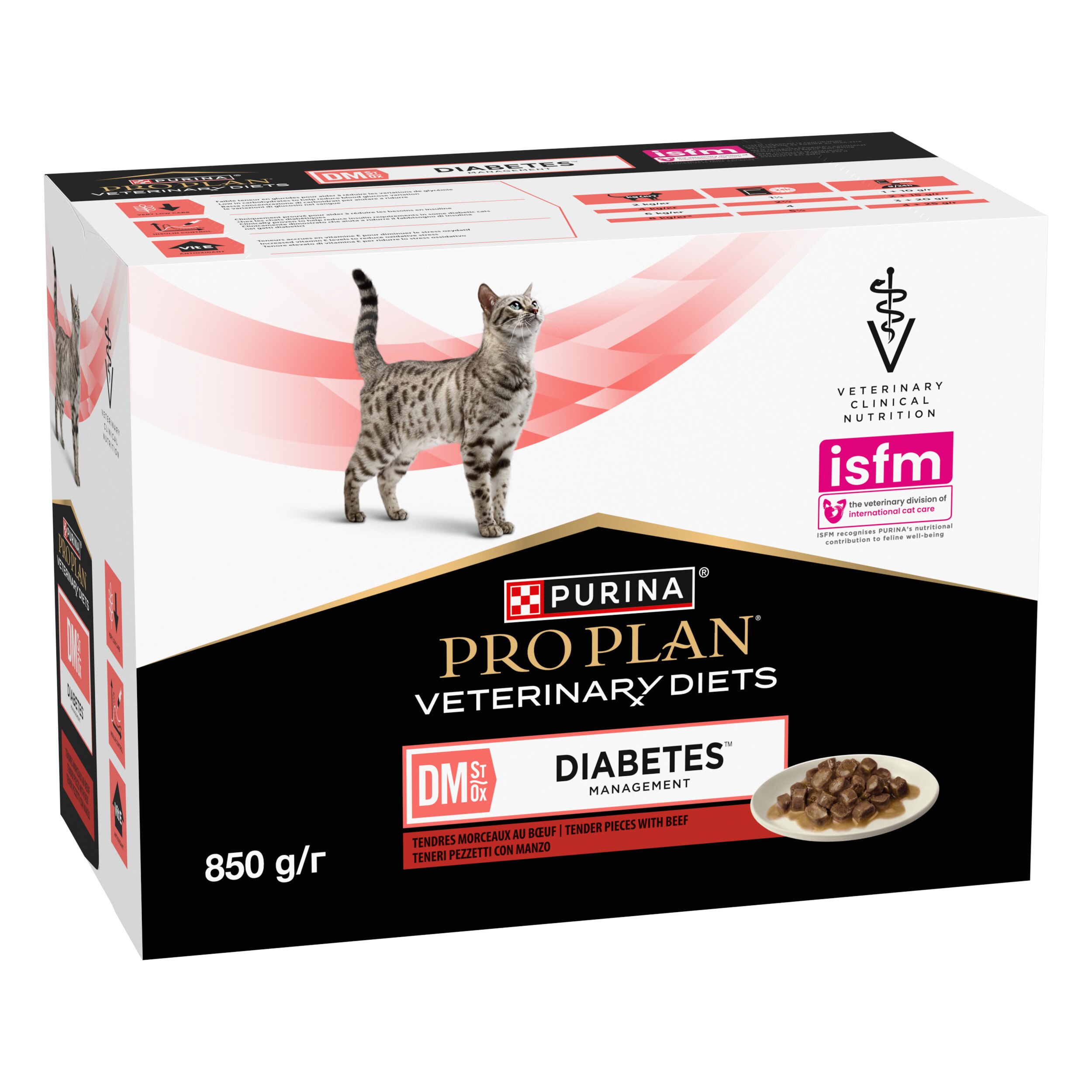 DM Diabetes Management, Diätfuttermittel für Katzen, Rind 10 x 85g
