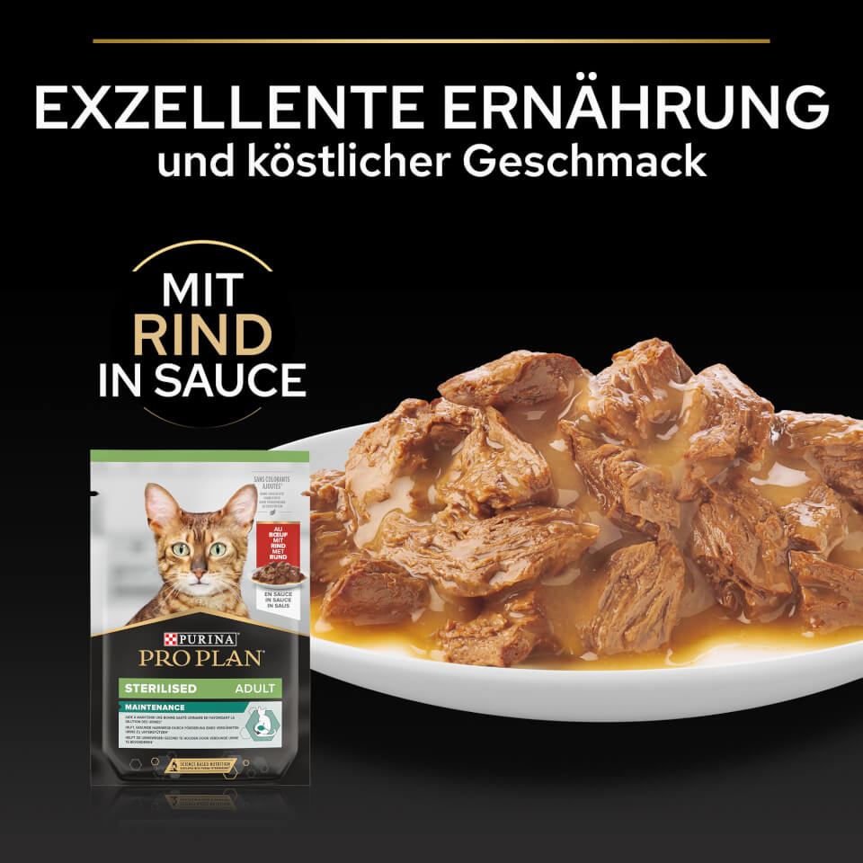 14303769-8675072906042403 Sterilised Nassfutter Rind - auf Teller