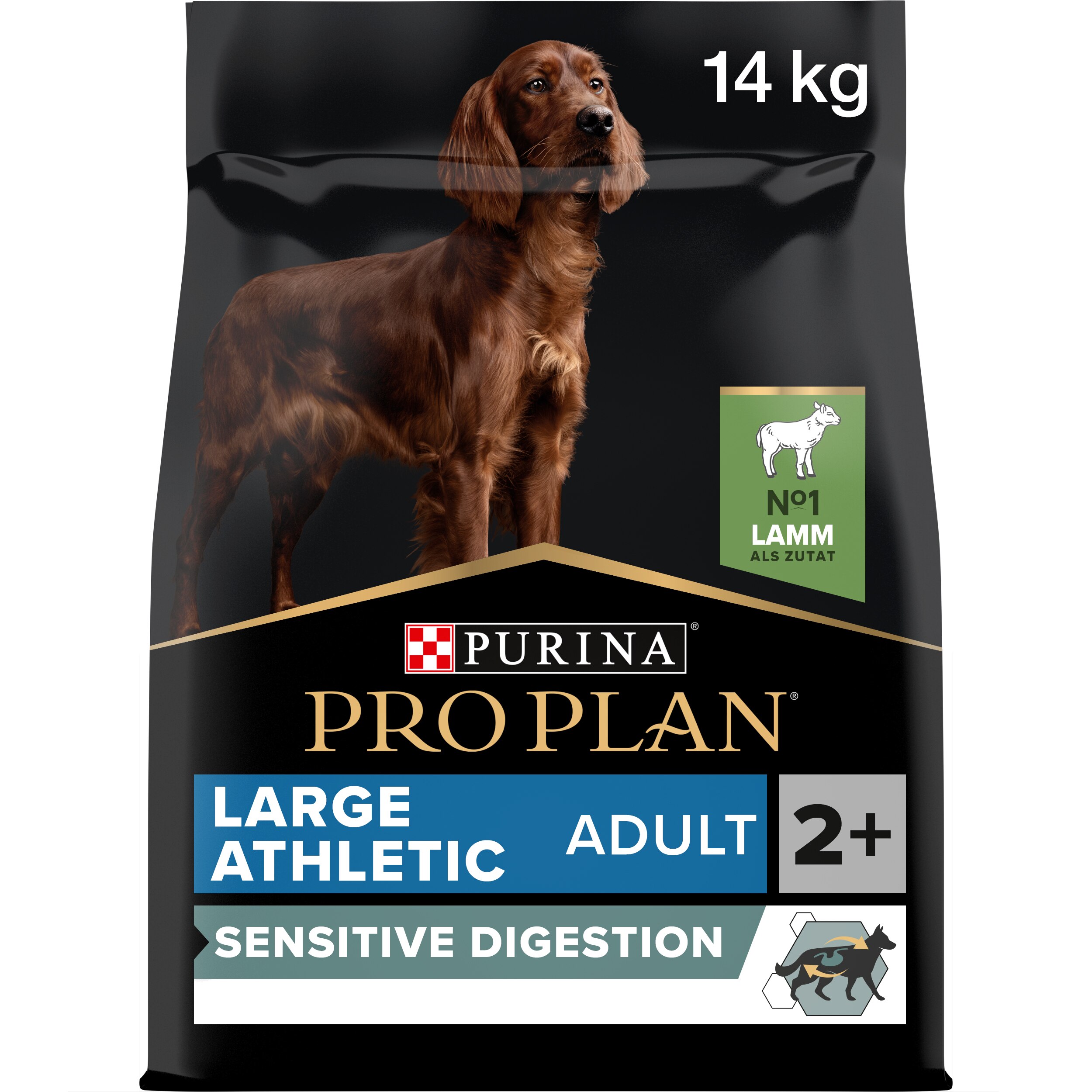 Large Athletic Sensitive Digestion,Trockenfutter für ausgewachsene athletische Hunde und sensibler Verdauung, reich an Lamm, 14kg