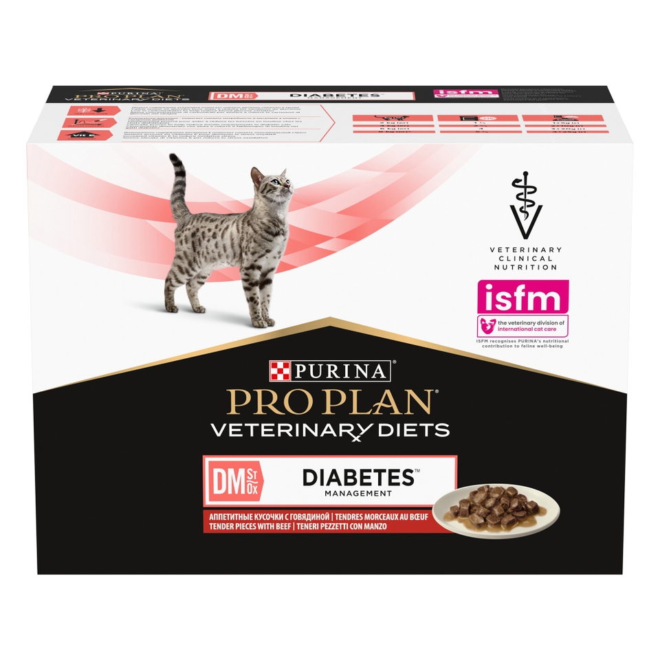 DM Diabetes Management, Diätfuttermittel für Katzen, Rind 10 x 85g