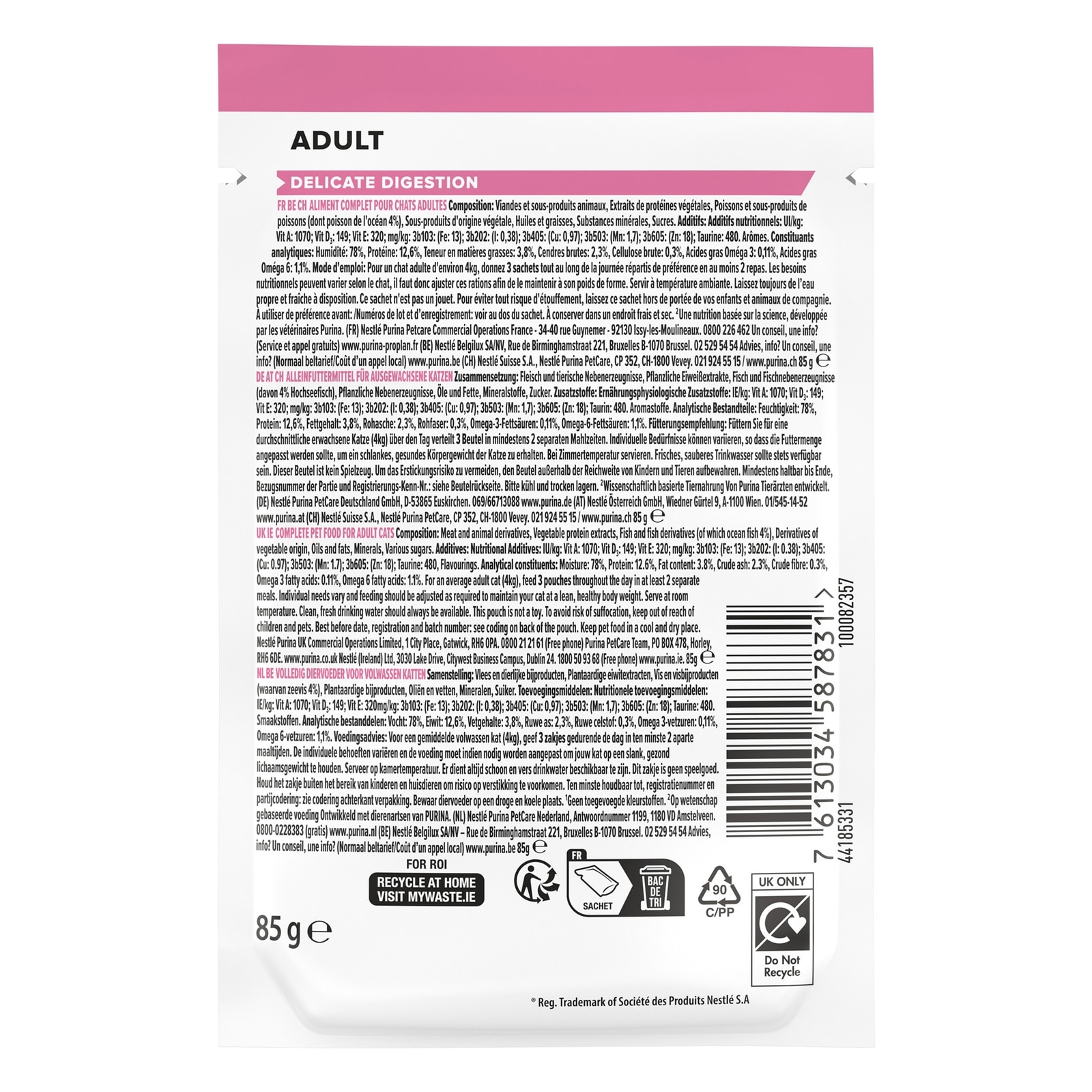 15383642-4045147275509477 Delicate Digestion, Nassfutter - Hochseefisch - Sachet Rückseite