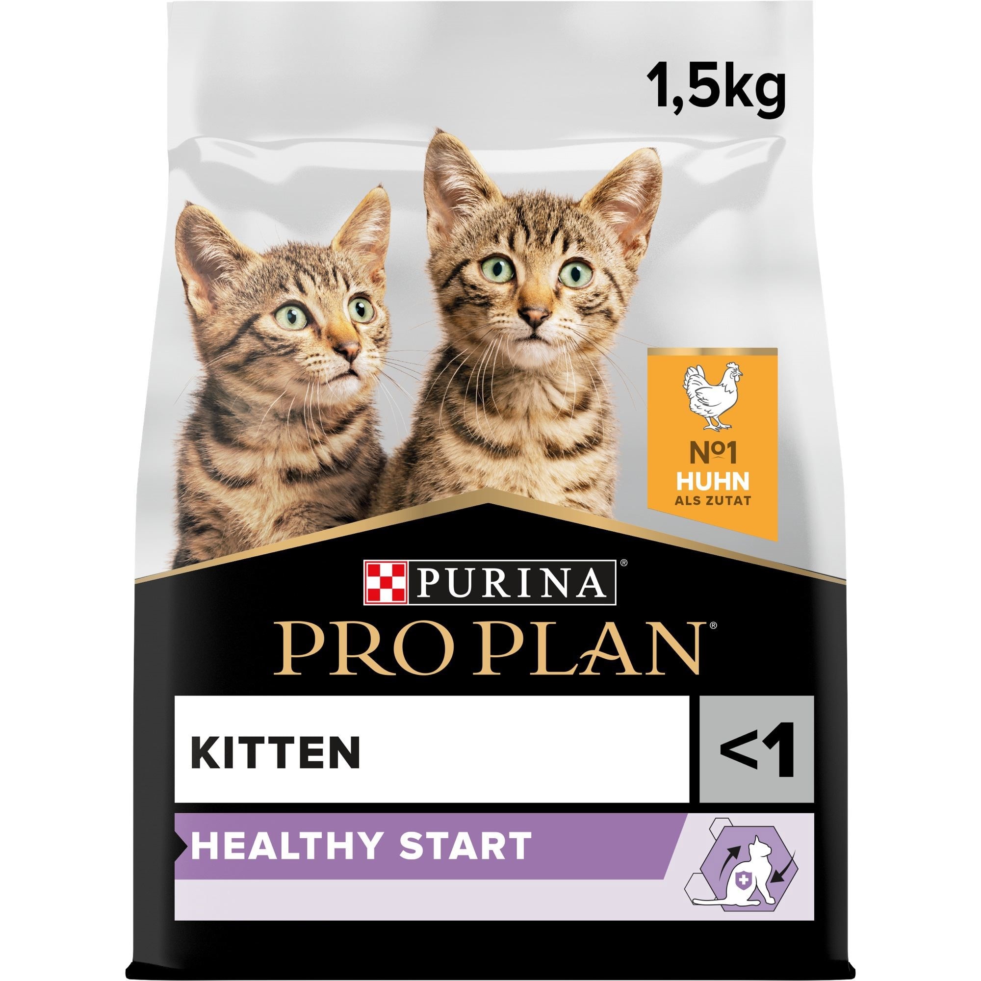 Kitten Original, Katzentrockenfutter für Kitten, reich an Huhn 1,5 kg Kitten Healthy Start Trockenfutter  - Packung