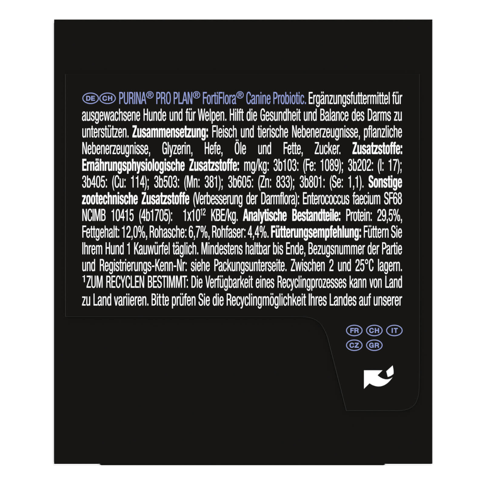 13887846-2114980870802431 FortiFlora Chews Inhaltsstoffe