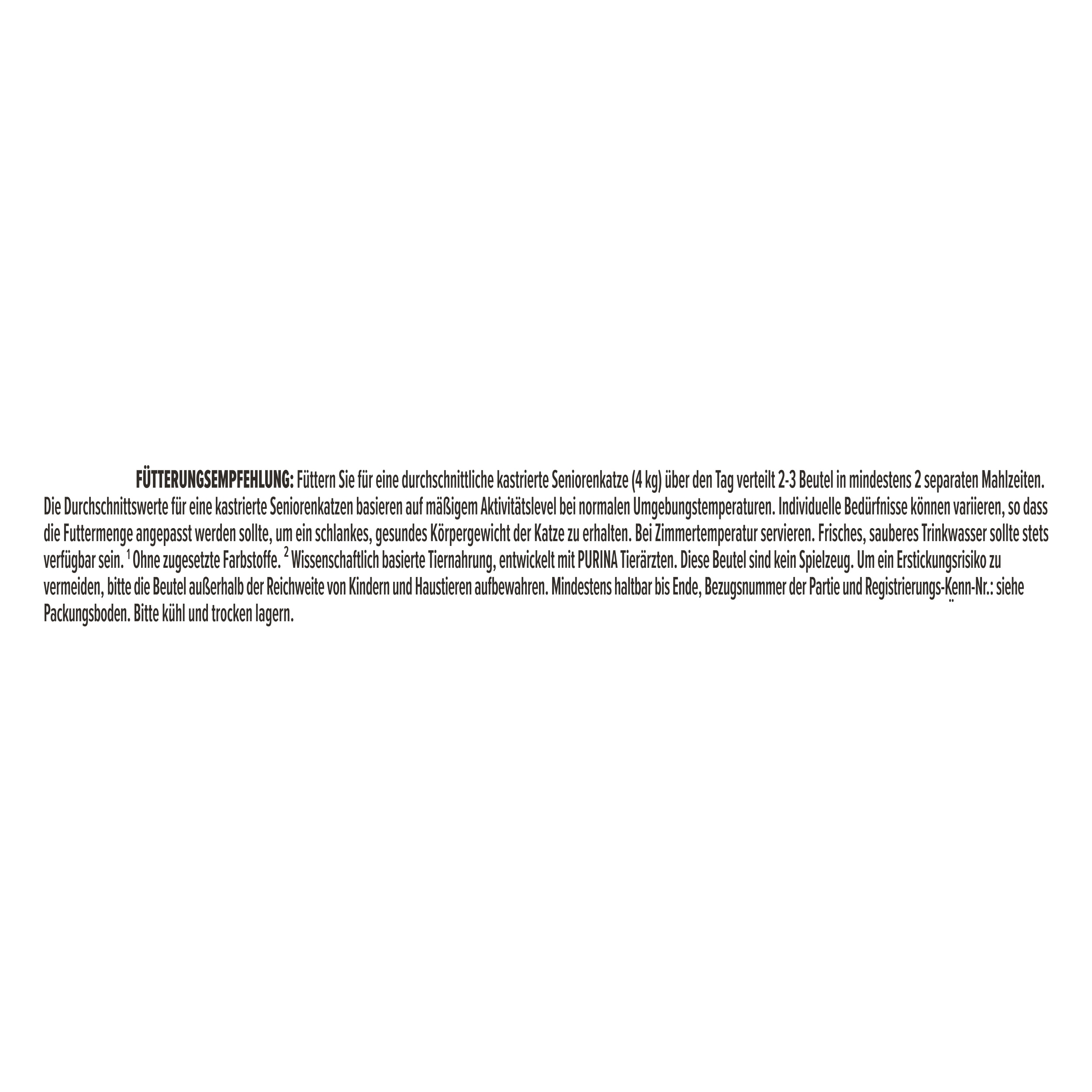Fütterungsempfehlung Buchstabe, Text, Seite