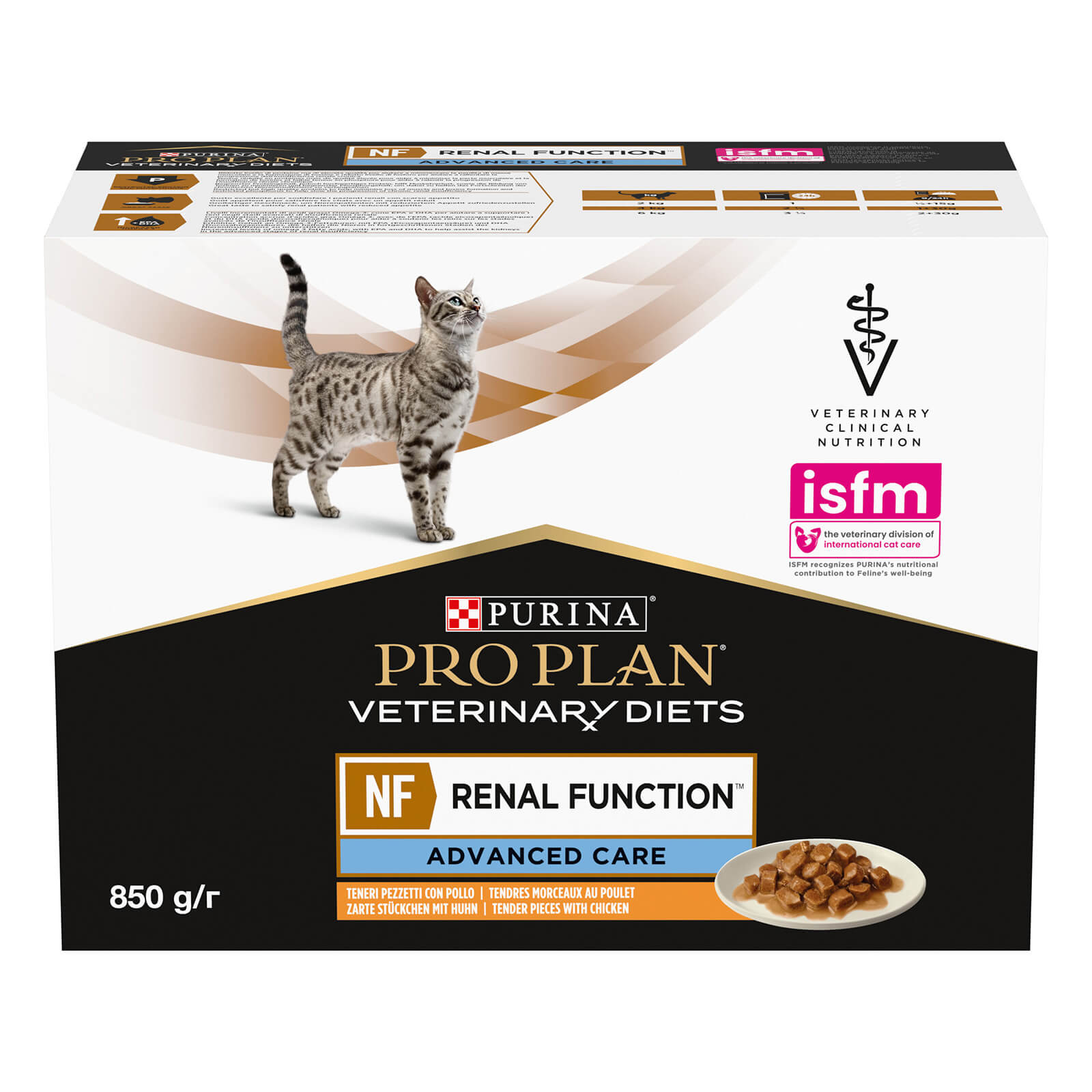 Purina Pro Plan Veterinary Diets Nf Renal Function Advanced Care, Diätfuttermittel Nass Zur Unterstützung Der Nierenfunktion, Huhn 10x85g