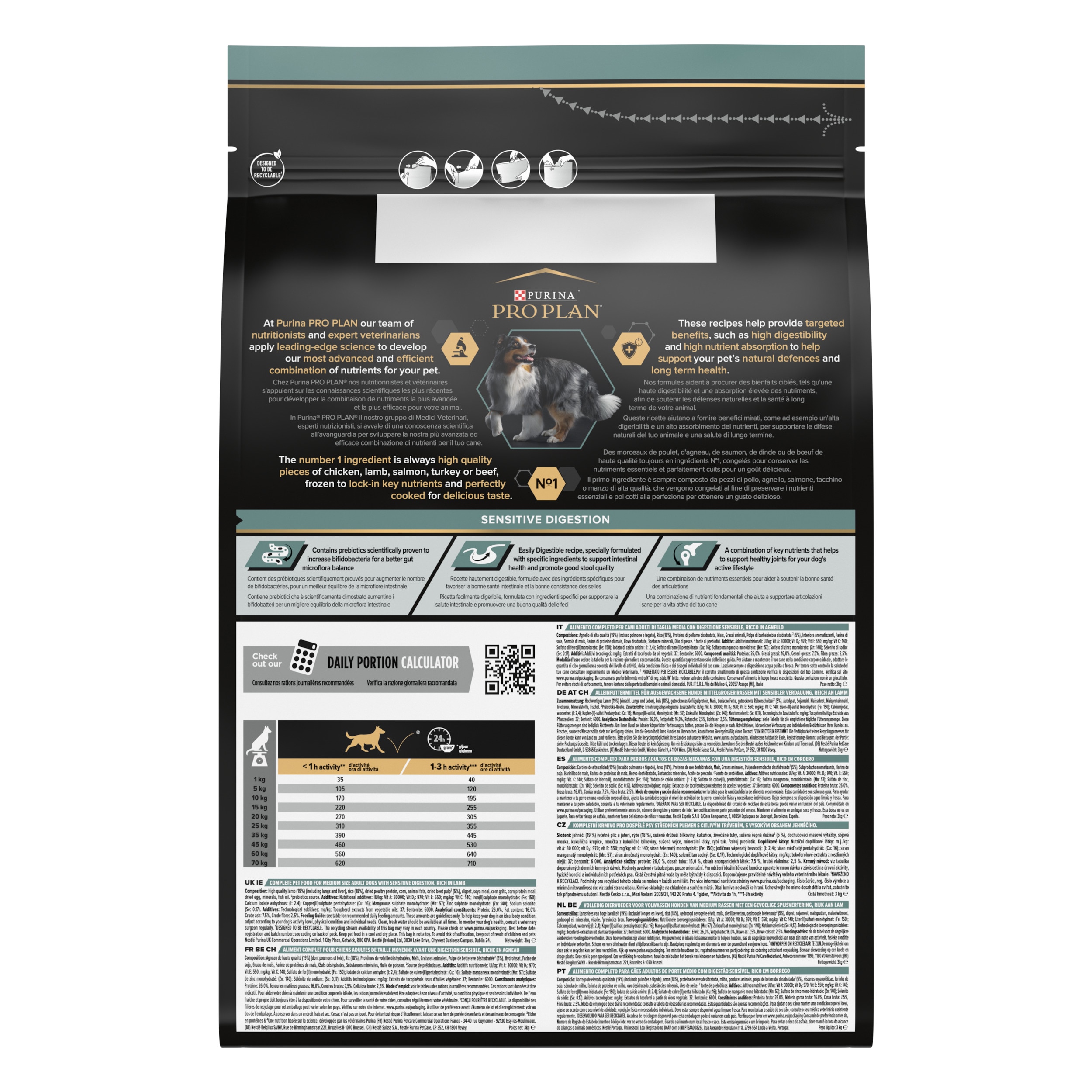 Medium ADULT SENSITIVE DIGESTION, Hundetrockenfutter für mittelgroße Hunde mit sensibler Verdauung, 3kg Medium ADULT SENSITIVE DIGESTION, Hundetrockenfutter für mittelgroße Hunde mit sensibler Verdauung, 3kg
