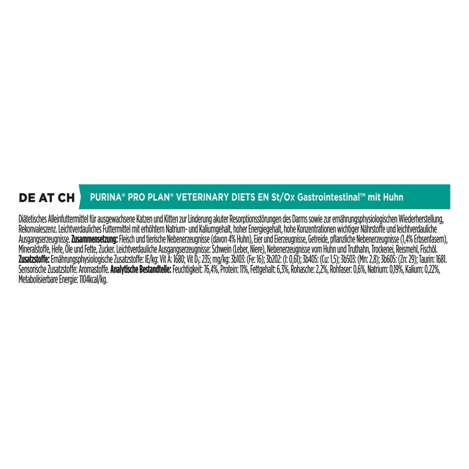 12937638-1925167041196389 EN Gastrointestinal Katze - 10 x 85g - Inhaltsstoffe